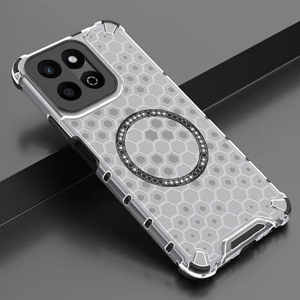 For Honor Play 60 Plus 5G Case Compatible with MagSafe Honeycomb Design TPU + PC Phone Cover