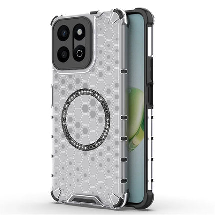 For Honor Play 60 Plus 5G Case Compatible with MagSafe Honeycomb Design TPU + PC Phone Cover