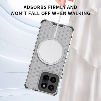 For Honor Play 60 Plus 5G Case Compatible with MagSafe Honeycomb Design TPU + PC Phone Cover