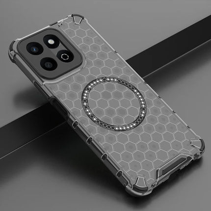 For Honor Play 60 Plus 5G Case Compatible with MagSafe Honeycomb Design TPU + PC Phone Cover