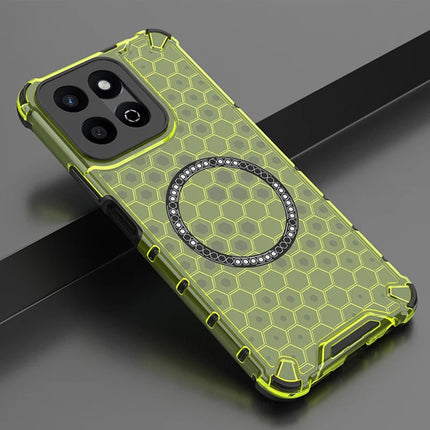 For Honor Play 60 Plus 5G Case Compatible with MagSafe Honeycomb Design TPU + PC Phone Cover