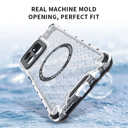 For Honor Play 60 Plus 5G Case Compatible with MagSafe Honeycomb Design TPU + PC Phone Cover