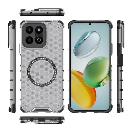 For Honor Play 60 Plus 5G Case Compatible with MagSafe Honeycomb Design TPU + PC Phone Cover