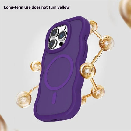 For iPhone 16 Pro Max Case Compatible with MagSafe TPU + PC Phone Back Cover Skin Touch Wave Shape