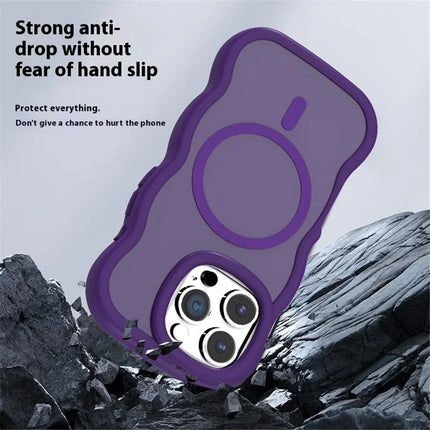 For iPhone 16 Pro Max Case Compatible with MagSafe TPU + PC Phone Back Cover Skin Touch Wave Shape