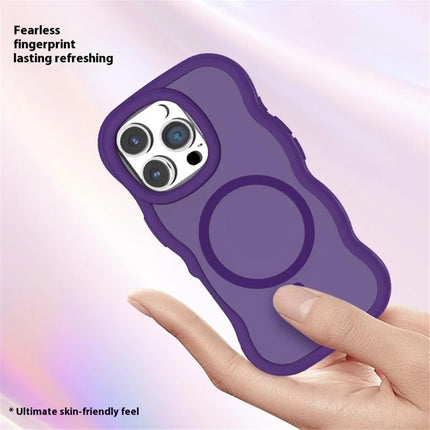 For iPhone 16 Pro Case Compatible with MagSafe TPU + PC Phone Back Cover Skin Touch Wave Shape