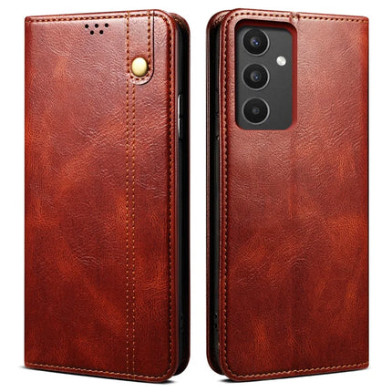 For Samsung Galaxy A13 4G / 5G Case Crazy Horse Texture Waxy Leather Wallet Stand Phone Cover - Brown