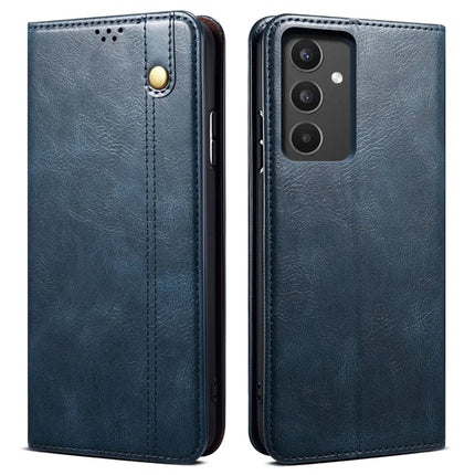 For Samsung Galaxy A13 4G / 5G Case Crazy Horse Texture Waxy Leather Wallet Stand Phone Cover - Blue