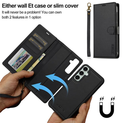LC.IMEEKE L2 Series for Samsung Galaxy A36 5G Case PU Leather Wallet Detachable Magnetic Phone Cover