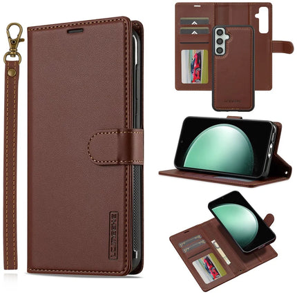 LC.IMEEKE L2 Series for Samsung Galaxy A36 5G Case PU Leather Wallet Detachable Magnetic Phone Cover - Brown