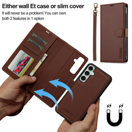 LC.IMEEKE L2 Series for Samsung Galaxy A36 5G Case PU Leather Wallet Detachable Magnetic Phone Cover