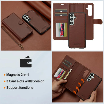 LC.IMEEKE L2 Series for Samsung Galaxy A36 5G Case PU Leather Wallet Detachable Magnetic Phone Cover