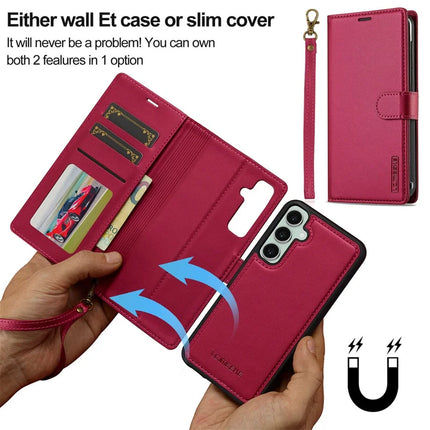 LC.IMEEKE L2 Series for Samsung Galaxy A36 5G Case PU Leather Wallet Detachable Magnetic Phone Cover