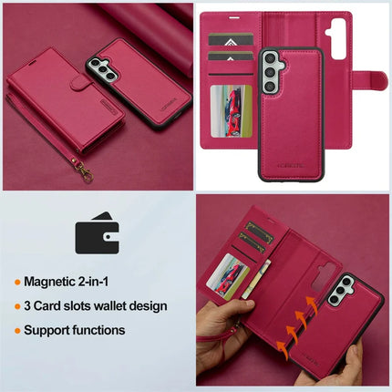 LC.IMEEKE L2 Series for Samsung Galaxy A36 5G Case PU Leather Wallet Detachable Magnetic Phone Cover