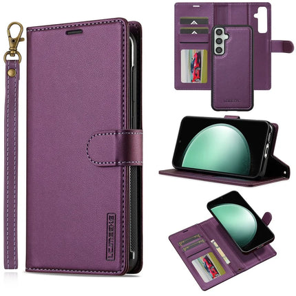 LC.IMEEKE L2 Series for Samsung Galaxy A36 5G Case PU Leather Wallet Detachable Magnetic Phone Cover - Purple