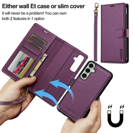 LC.IMEEKE L2 Series for Samsung Galaxy A36 5G Case PU Leather Wallet Detachable Magnetic Phone Cover