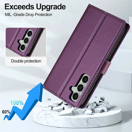 LC.IMEEKE L2 Series for Samsung Galaxy A36 5G Case PU Leather Wallet Detachable Magnetic Phone Cover