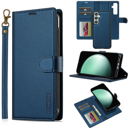 LC.IMEEKE L2 Series for Samsung Galaxy A36 5G Case PU Leather Wallet Detachable Magnetic Phone Cover - Blue