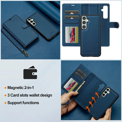 LC.IMEEKE L2 Series for Samsung Galaxy A36 5G Case PU Leather Wallet Detachable Magnetic Phone Cover