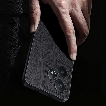 For Realme Neo7 5G Case Wood Texture PU Leather Coated PC TPU Phone Cover