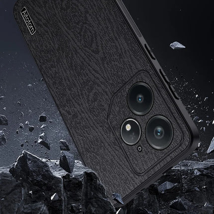 For Realme Neo7 5G Case Wood Texture PU Leather Coated PC TPU Phone Cover