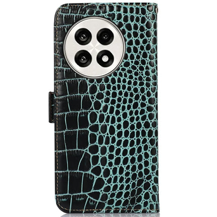 Genuine Cow Leather Phone Case for OnePlus Ace 5 Pro 5G / Ace 5 5G / 13R 5G Crocodile Texture Phone Wallet Cover