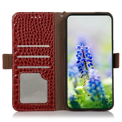 Genuine Cow Leather Phone Case for OnePlus Ace 5 Pro 5G / Ace 5 5G / 13R 5G Crocodile Texture Phone Wallet Cover