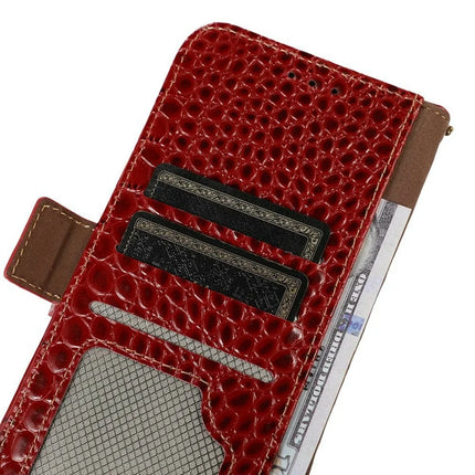 Genuine Cow Leather Phone Case for OnePlus Ace 5 Pro 5G / Ace 5 5G / 13R 5G Crocodile Texture Phone Wallet Cover