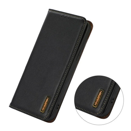 KHAZNEH Genuine Cow Leather Wallet Case for OnePlus Ace 5 Pro 5G / Ace 5 5G / 13R 5G Nappa Texture Phone Cover