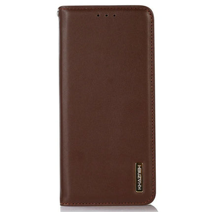 KHAZNEH Genuine Cow Leather Wallet Case for OnePlus Ace 5 Pro 5G / Ace 5 5G / 13R 5G Nappa Texture Phone Cover