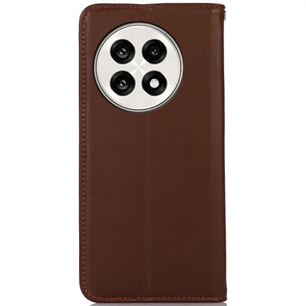 KHAZNEH Genuine Cow Leather Wallet Case for OnePlus Ace 5 Pro 5G / Ace 5 5G / 13R 5G Nappa Texture Phone Cover