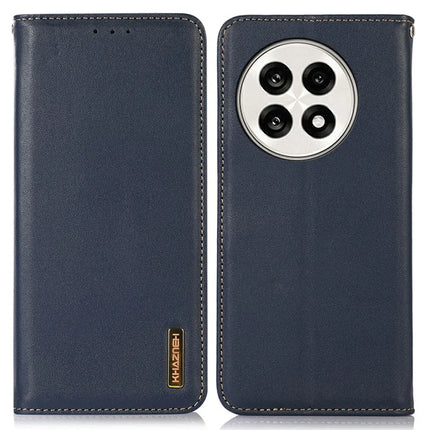 KHAZNEH Genuine Cow Leather Wallet Case for OnePlus Ace 5 Pro 5G / Ace 5 5G / 13R 5G Nappa Texture Phone Cover - Blue