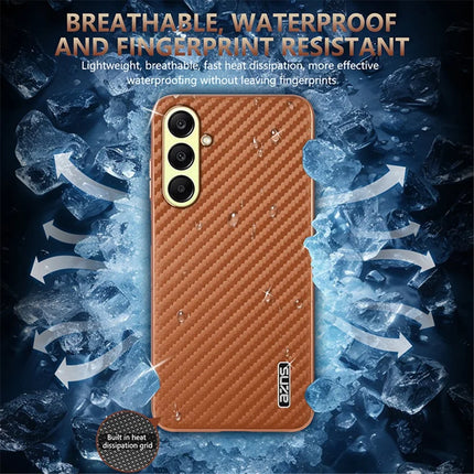 AZNS For Samsung Galaxy A56 5G Case Electroplating Carbon Fiber Texture PU + TPU Phone Cover