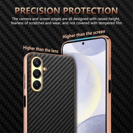 AZNS For Samsung Galaxy A56 5G Case Electroplating Carbon Fiber Texture PU + TPU Phone Cover