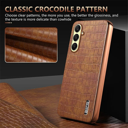 AZNS For Samsung Galaxy A56 5G Case Electroplating Crocodile Texture PU + TPU Phone Cover