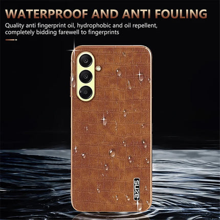 AZNS For Samsung Galaxy A56 5G Case Electroplating Crocodile Texture PU + TPU Phone Cover