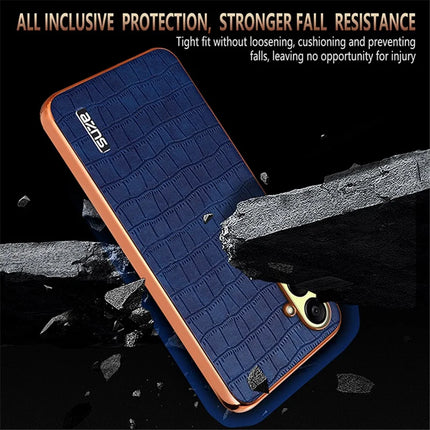 AZNS For Samsung Galaxy A56 5G Case Electroplating Crocodile Texture PU + TPU Phone Cover