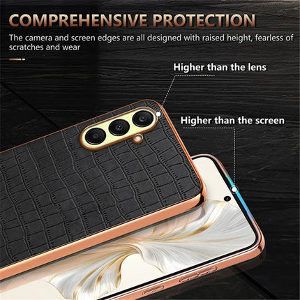 AZNS For Samsung Galaxy A56 5G Case Electroplating Crocodile Texture PU + TPU Phone Cover