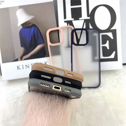 For iPhone 16 Pro Max Case Curved Frame PC + TPU Phone Cover Anti Drop Protection
