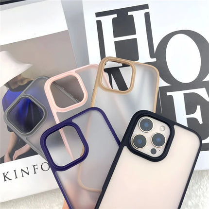For iPhone 16 Pro Max Case Curved Frame PC + TPU Phone Cover Anti Drop Protection