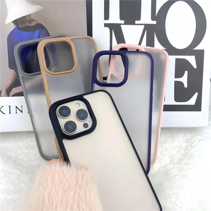 For iPhone 16 Pro Max Case Curved Frame PC + TPU Phone Cover Anti Drop Protection
