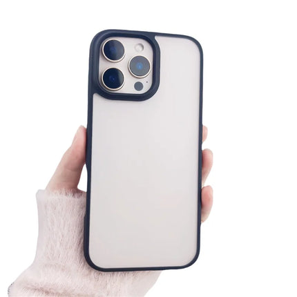 For iPhone 16 Pro Max Case Curved Frame PC + TPU Phone Cover Anti Drop Protection - Black