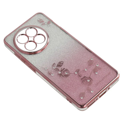 KADEM For OnePlus Ace 5 5G / 13R 5G Case Ring Kickstand TPU Flowers Phone Cover Gradient Glitter