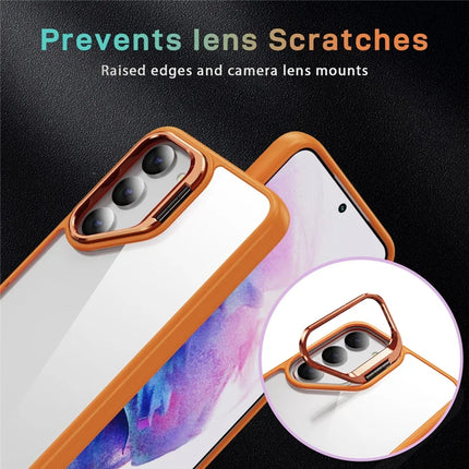 For Samsung Galaxy S23 Case Lens Frame Kickstand TPU + Acrylic Protective Phone Cover