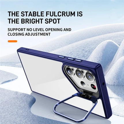 For Samsung Galaxy S23 Ultra Case Lens Frame Kickstand TPU + Acrylic Protective Phone Cover