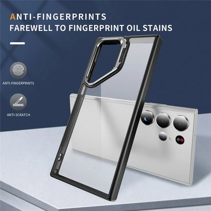 For Samsung Galaxy S23 Ultra Case Lens Frame Kickstand TPU + Acrylic Protective Phone Cover