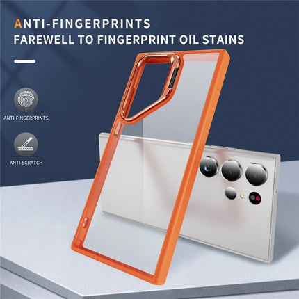For Samsung Galaxy S23 Ultra Case Lens Frame Kickstand TPU + Acrylic Protective Phone Cover