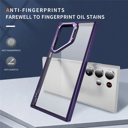 For Samsung Galaxy S23 Ultra Case Lens Frame Kickstand TPU + Acrylic Protective Phone Cover