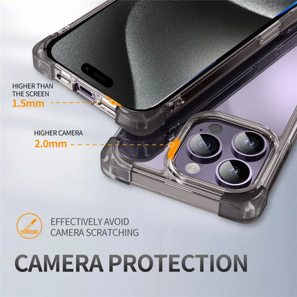 For iPhone 15 Pro Max Case Reinforced Corners TPU + Acrylic Clear Phone Back Cover