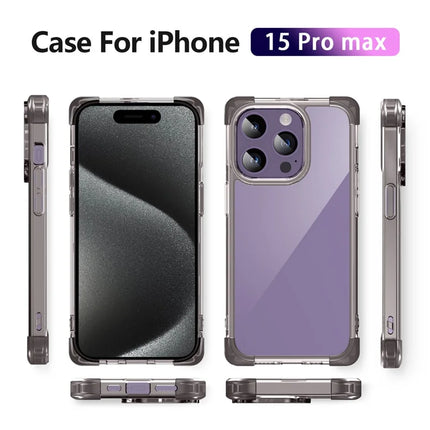 For iPhone 15 Pro Max Case Reinforced Corners TPU + Acrylic Clear Phone Back Cover